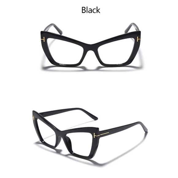 BLACK Cat Eye Optical Fashion Frames - Picture 2 of 3